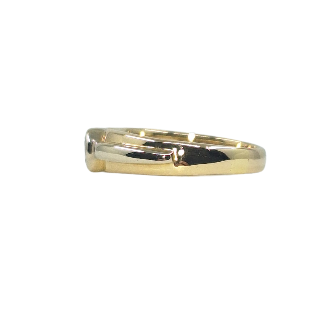 18ct Yellow & White Gold Bezel Set Diamond Solitaire Ring