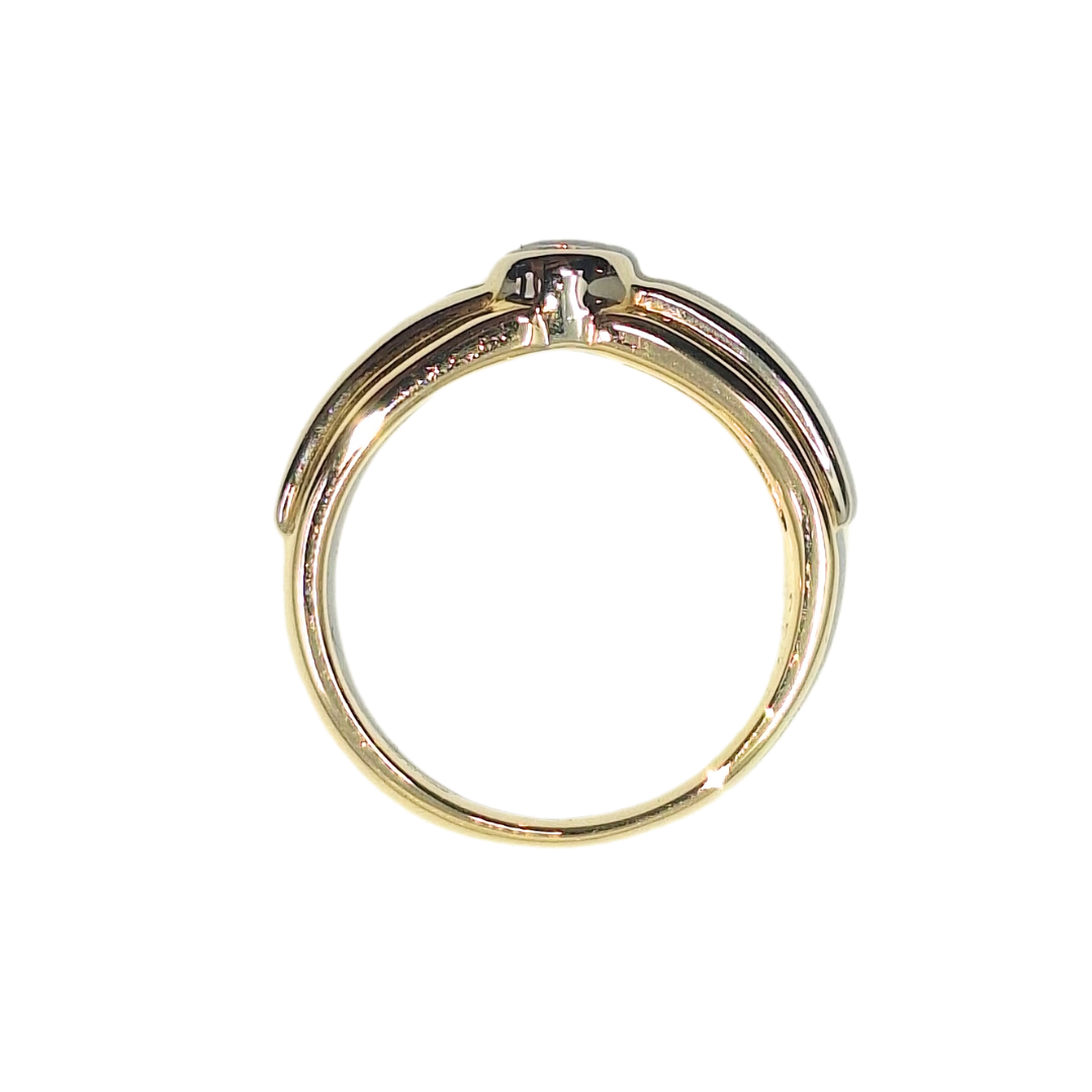 18ct Yellow & White Gold Bezel Set Diamond Solitaire Ring