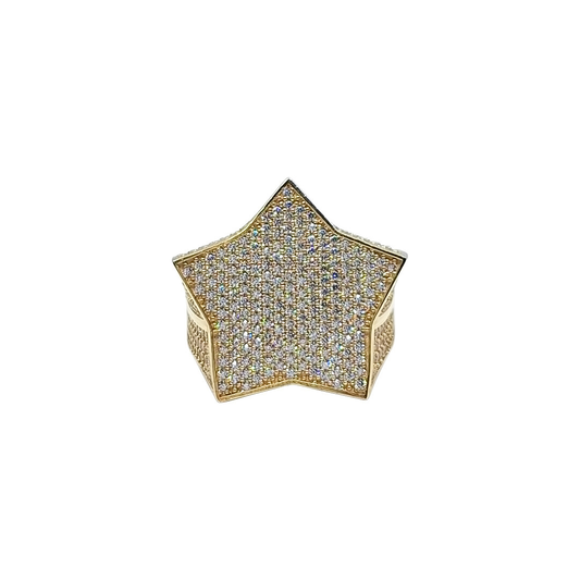 9ct Yellow Gold CZ Star Ring