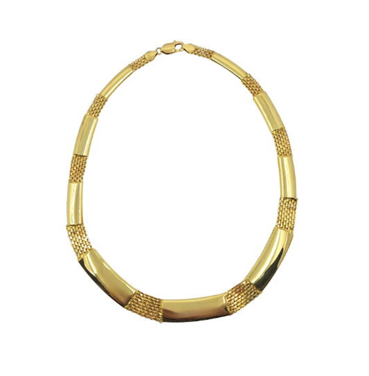 18ct Yellow Gold Collar Necklace 18"