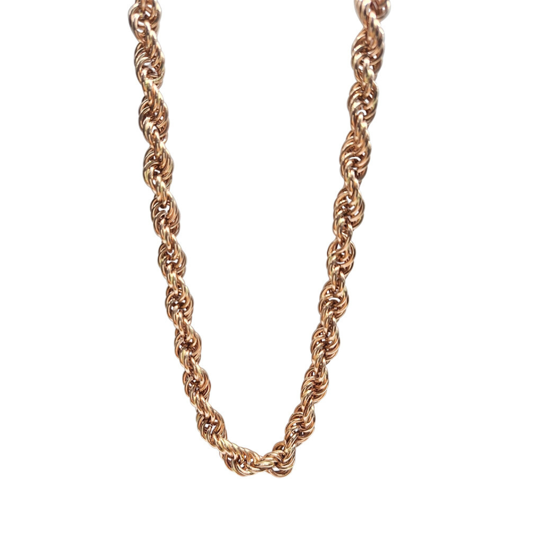 9ct Rose Gold Rope Chain 34"