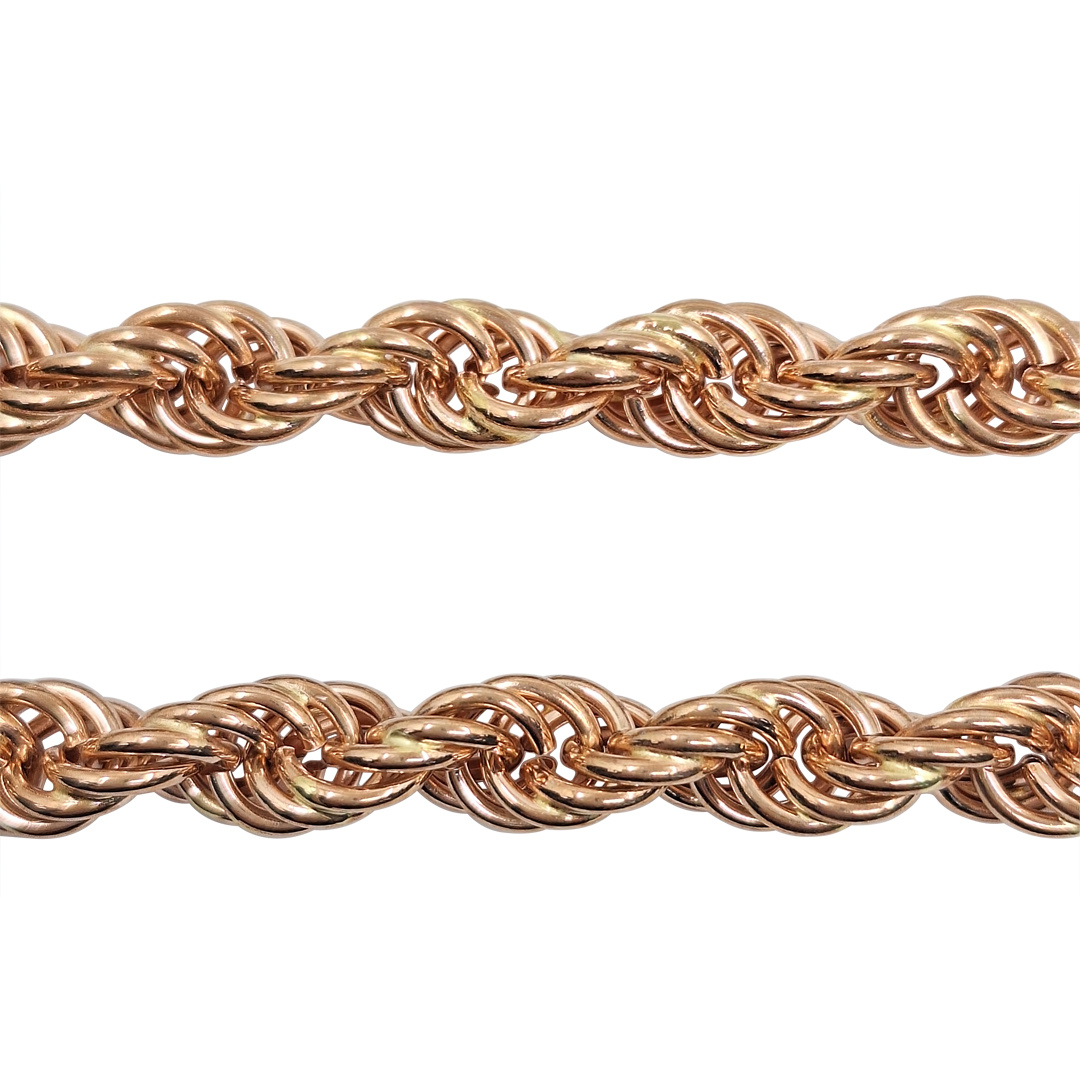 9ct Rose Gold Rope Chain 34"