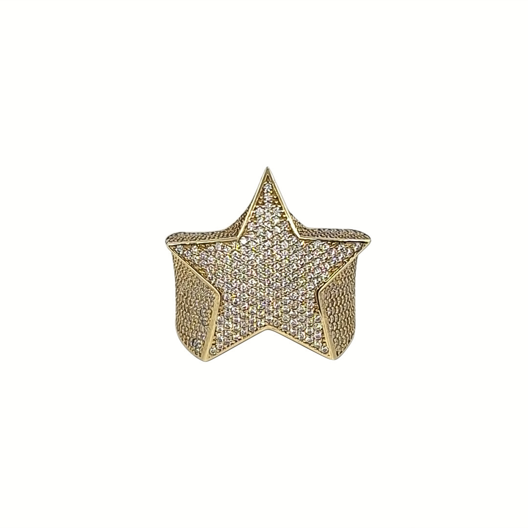 9ct Yellow Gold CZ Star Ring