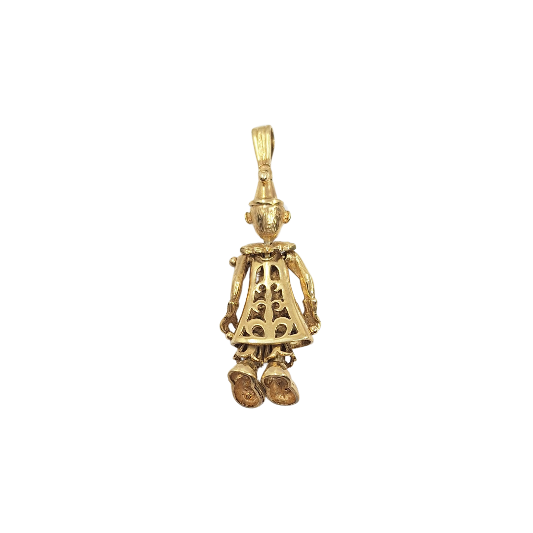 9ct Yellow Gold Cubic Zirconia Clown Pendant