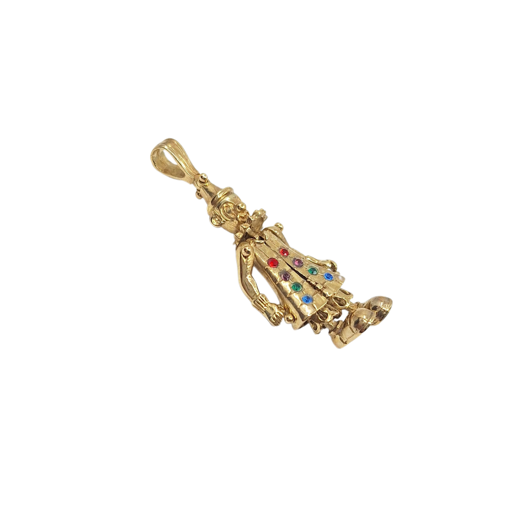 9ct Yellow Gold Cubic Zirconia Clown Pendant