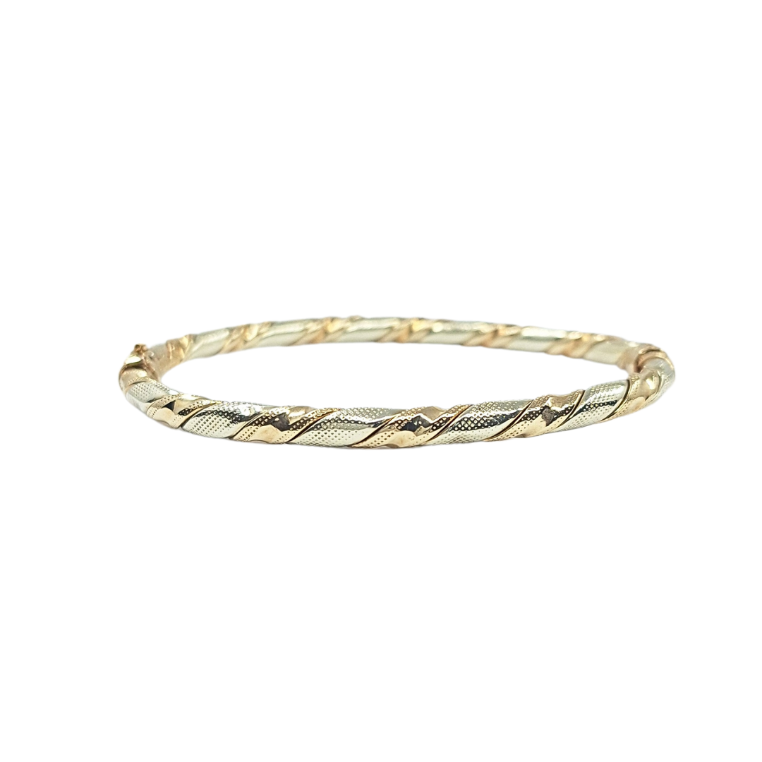 9ct Yellow & White Gold Twist Bangle