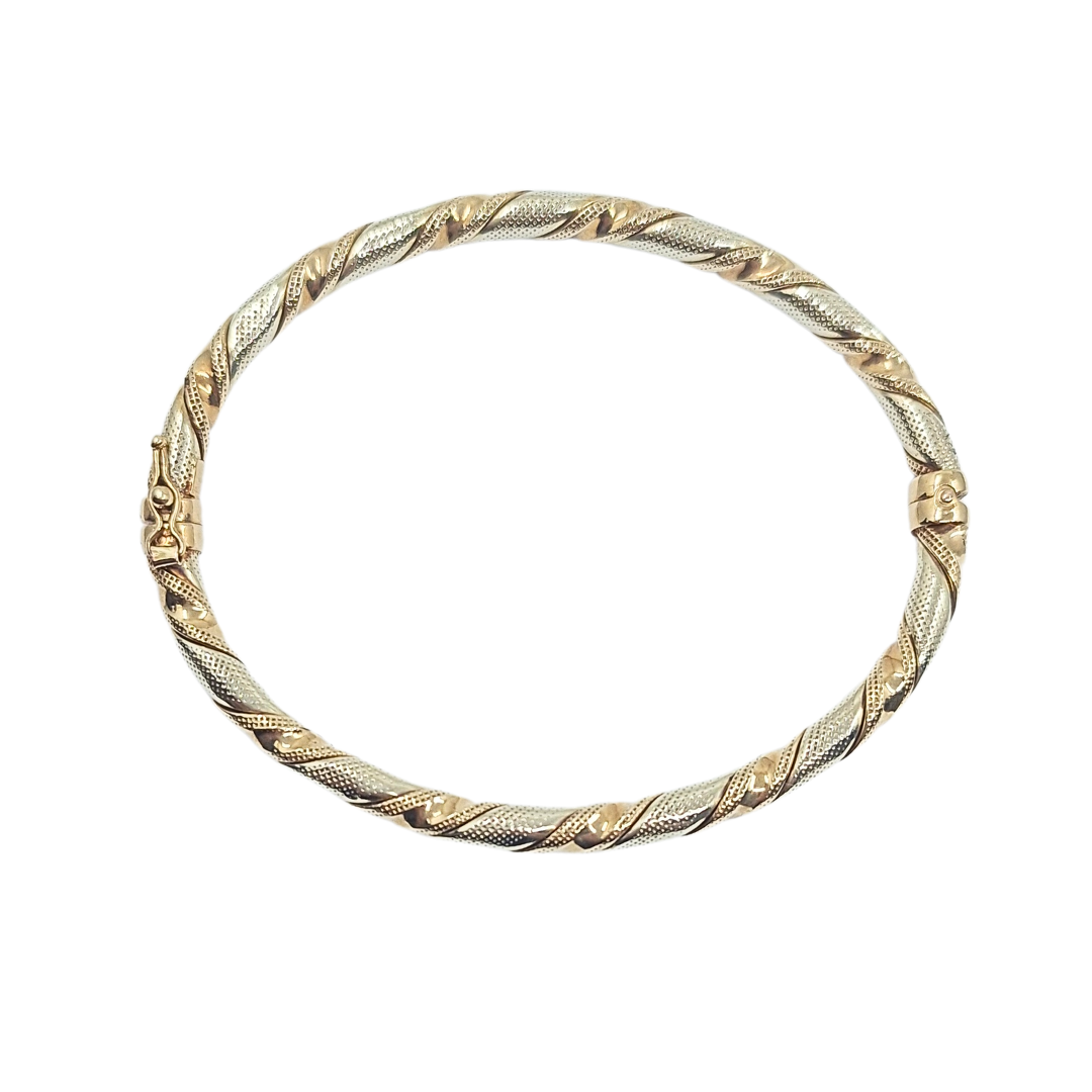 9ct Yellow & White Gold Twist Bangle