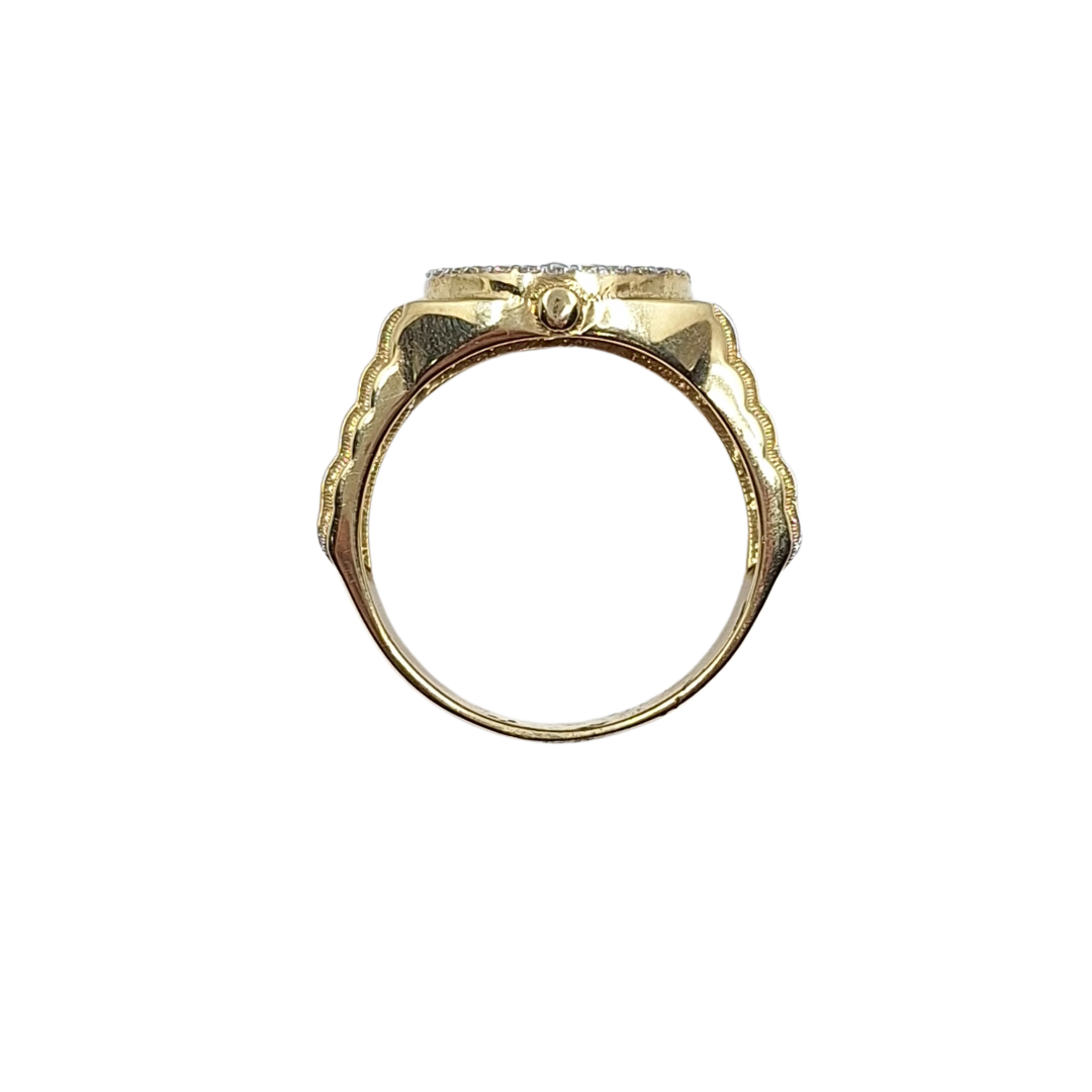 9ct Yellow Gold CZ Rolex Style Ring