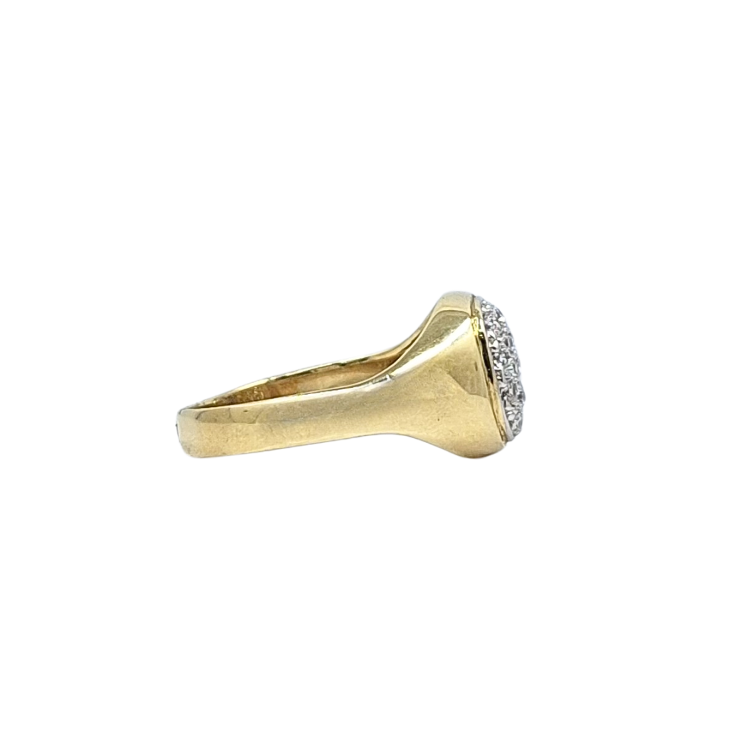 9ct Yellow Gold CZ Signet Ring