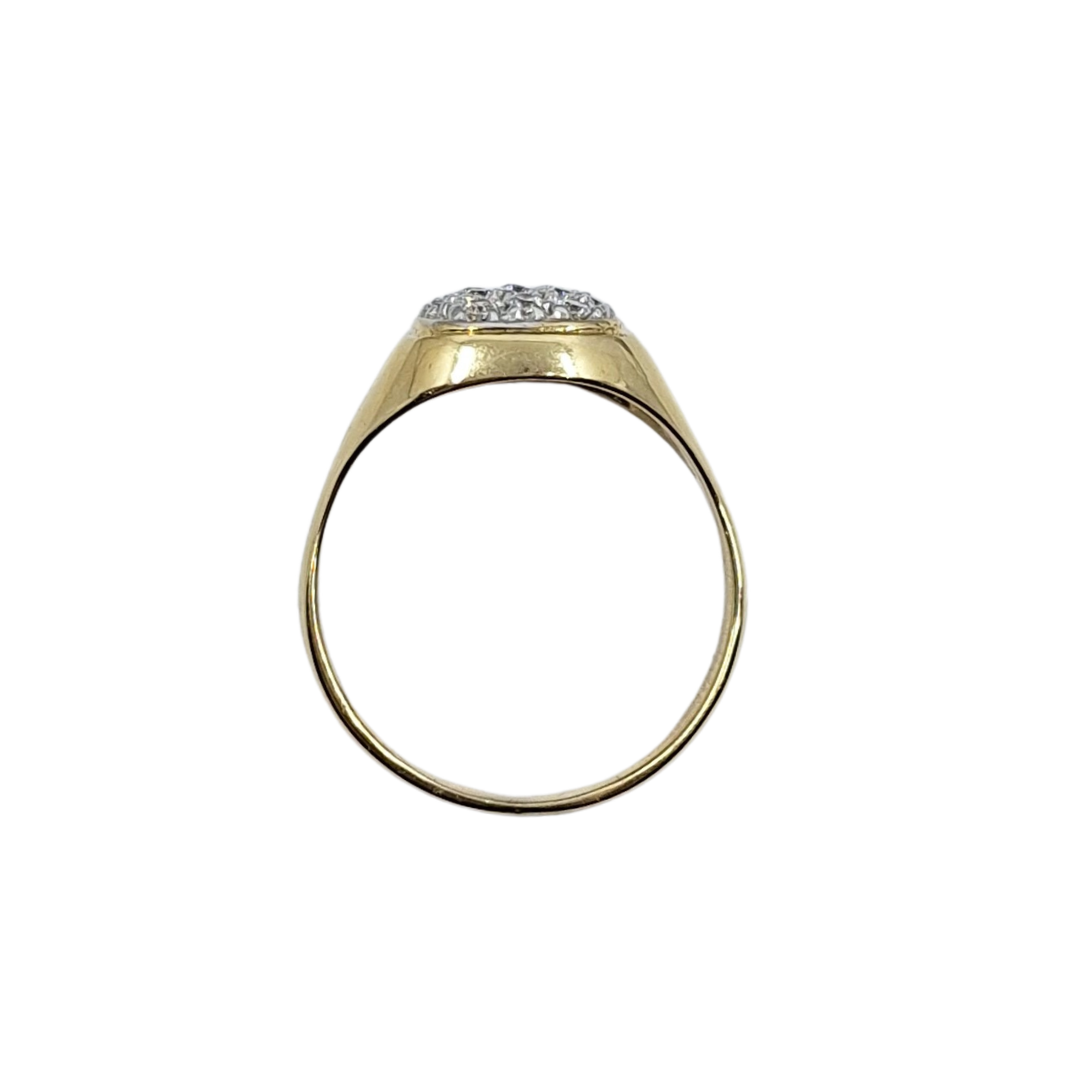 9ct Yellow Gold CZ Signet Ring
