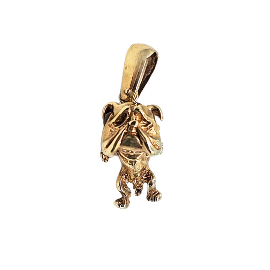 9ct Yellow Gold Bulldog Pendant