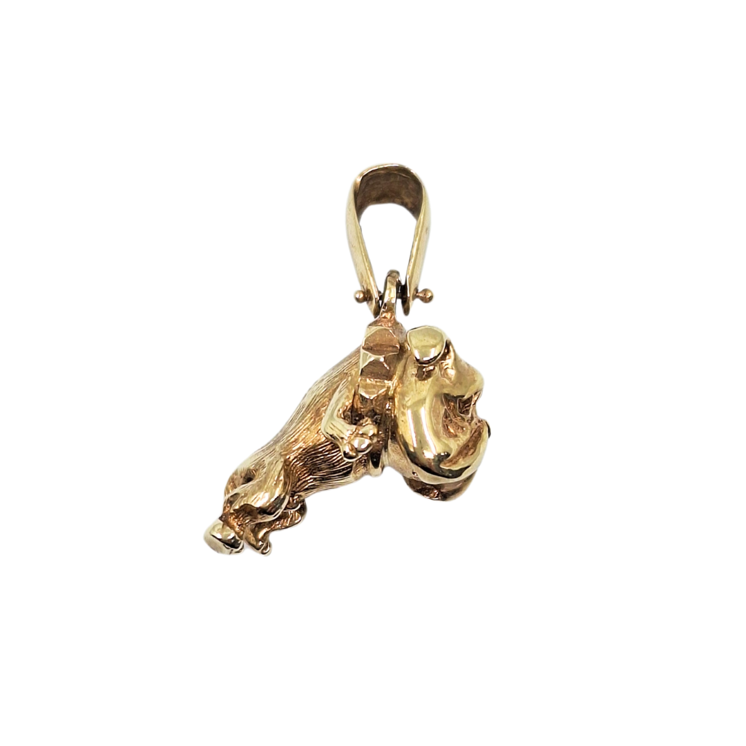 9ct Yellow Gold Bulldog Pendant