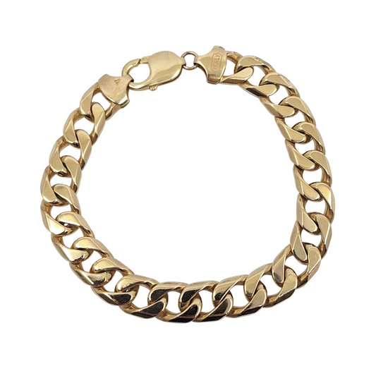 9ct Yellow Gold Gents Curb Bracelet