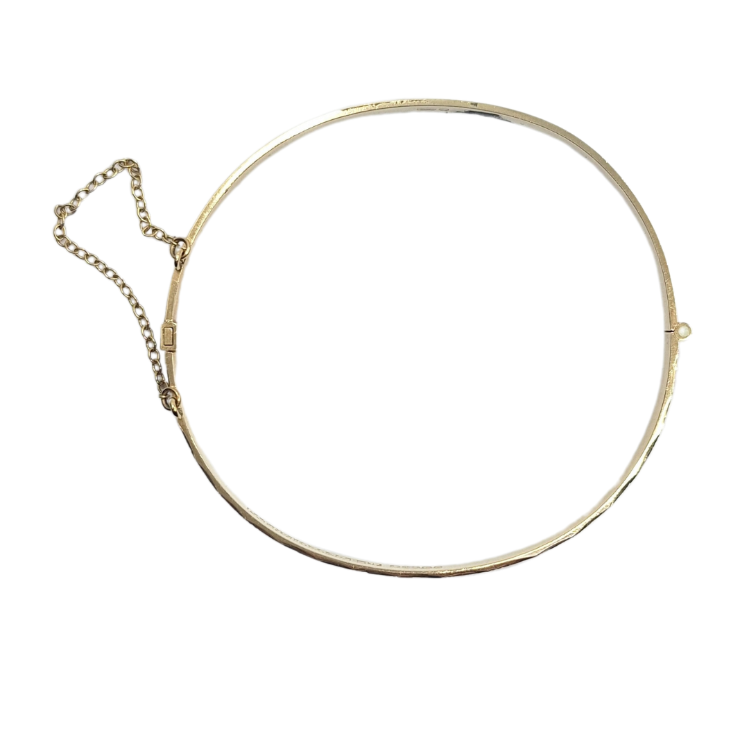 9ct Yellow Gold Engraved Patterned Hinged Bangle