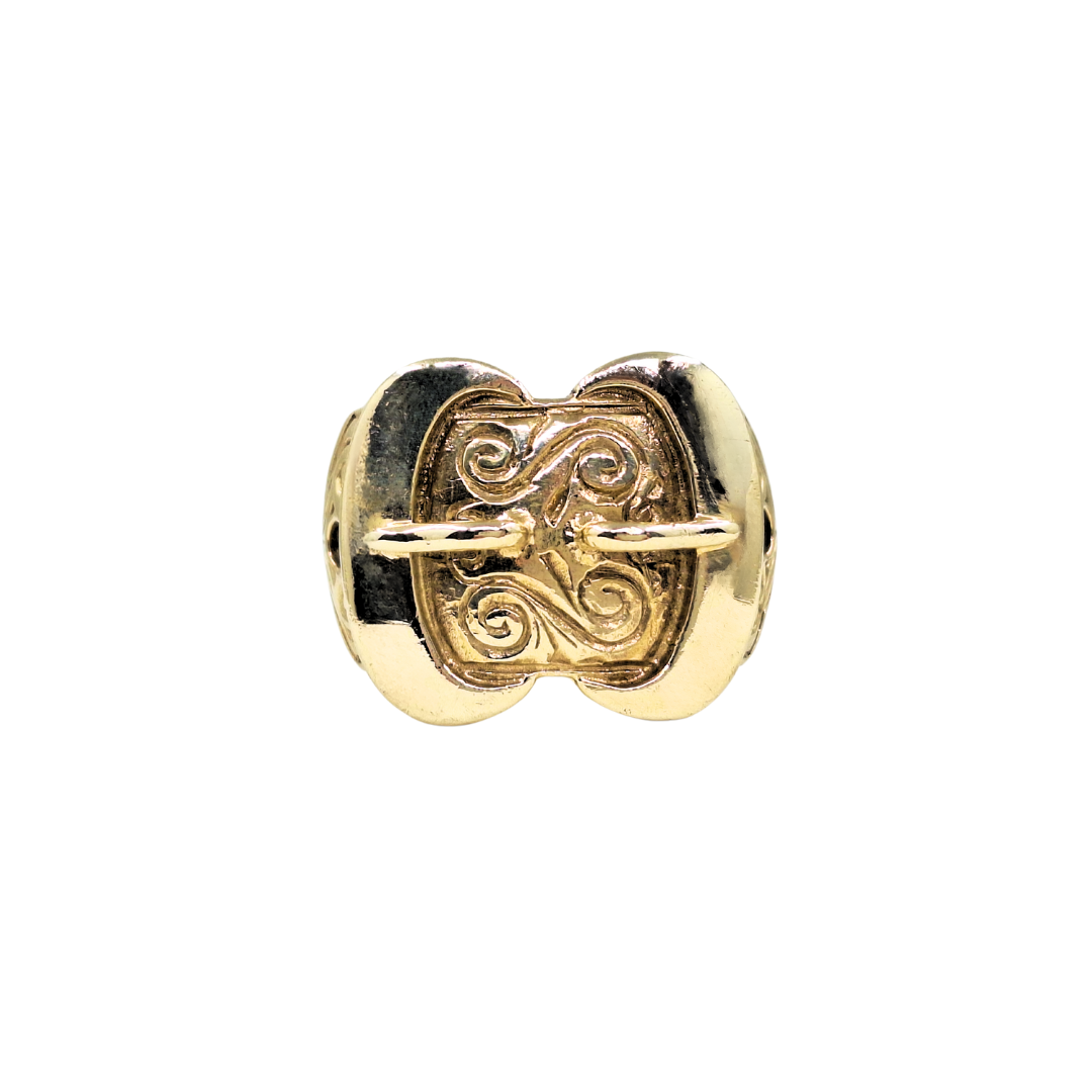 9ct Yellow Gold Double Buckle Ring