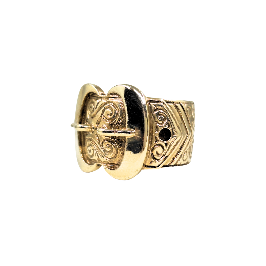 9ct Yellow Gold Double Buckle Ring