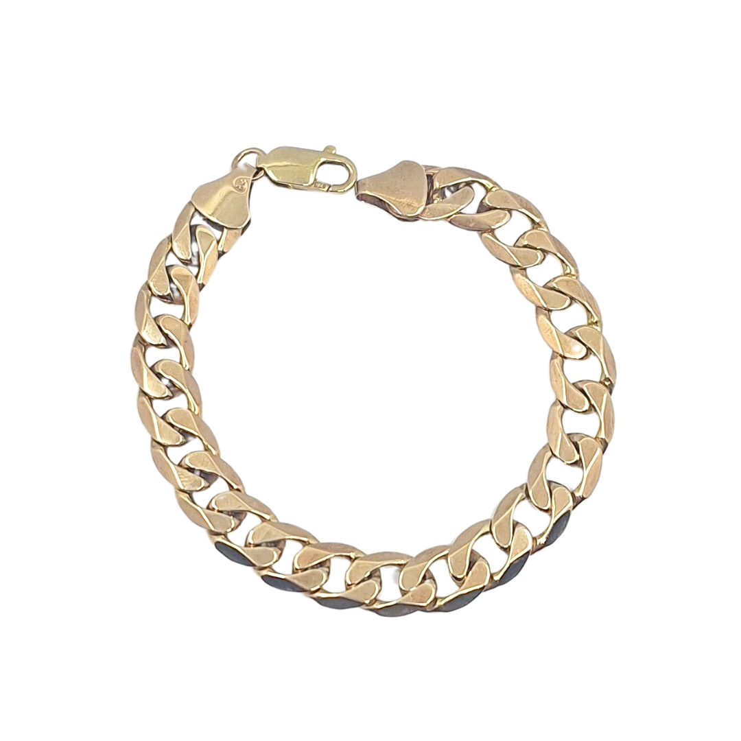9ct Yellow Gold Curb Bracelet 9"