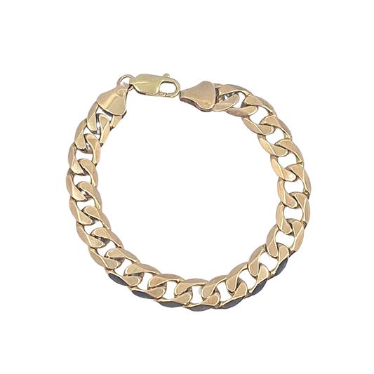 9ct Yellow Gold Curb Bracelet 9"