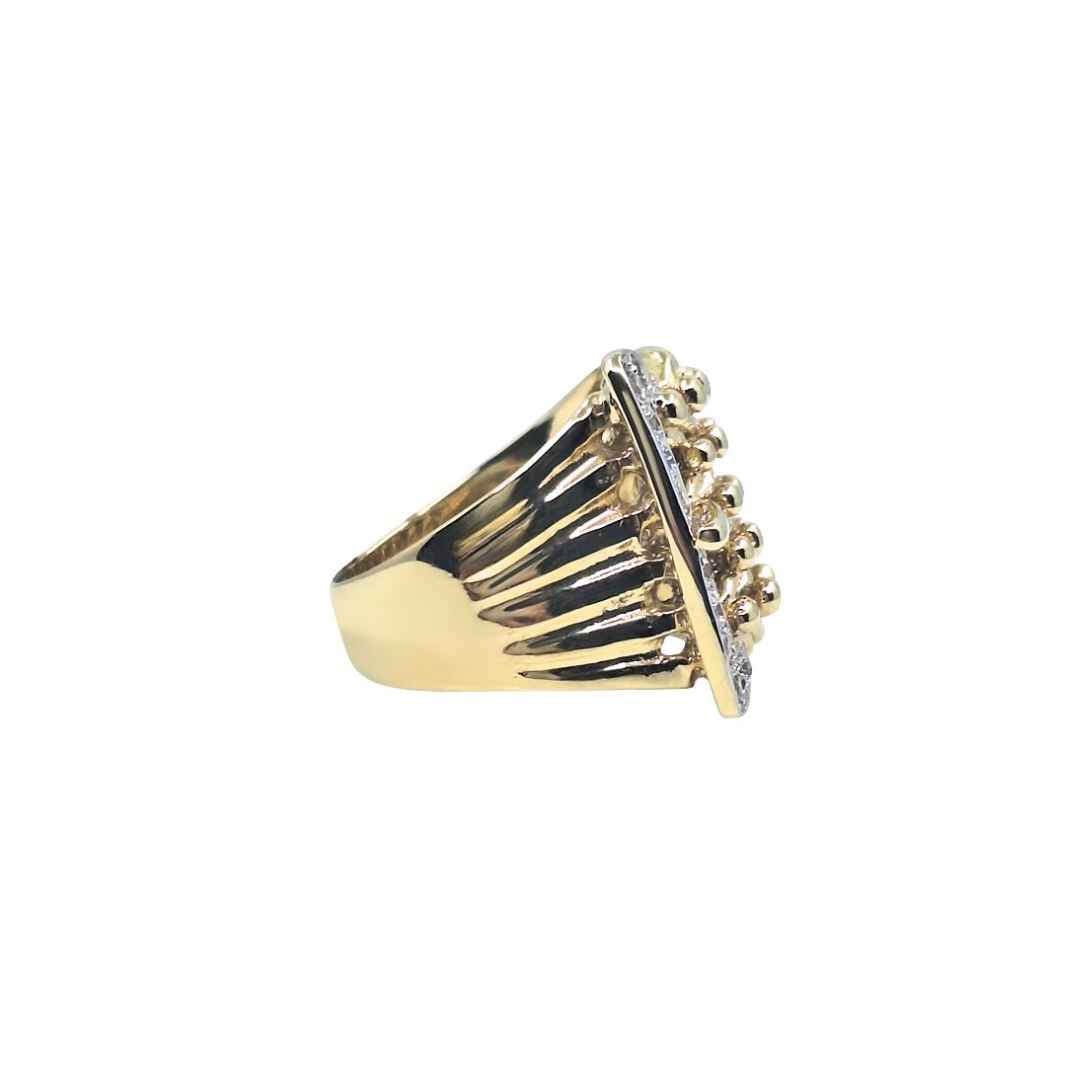 9ct Yellow Gold CZ Keeper Buckle Ring