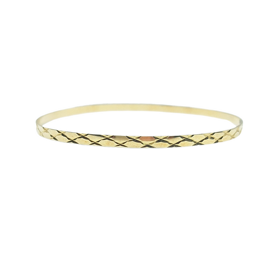 9ct Yellow Gold Patterned Slave Bangle