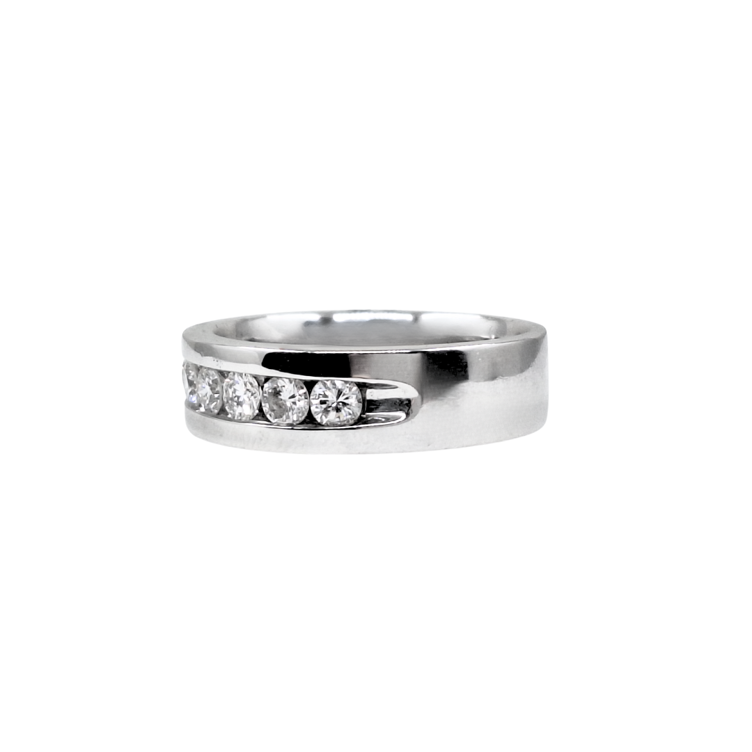 14ct White Gold Six Stone Diamond Band Ring