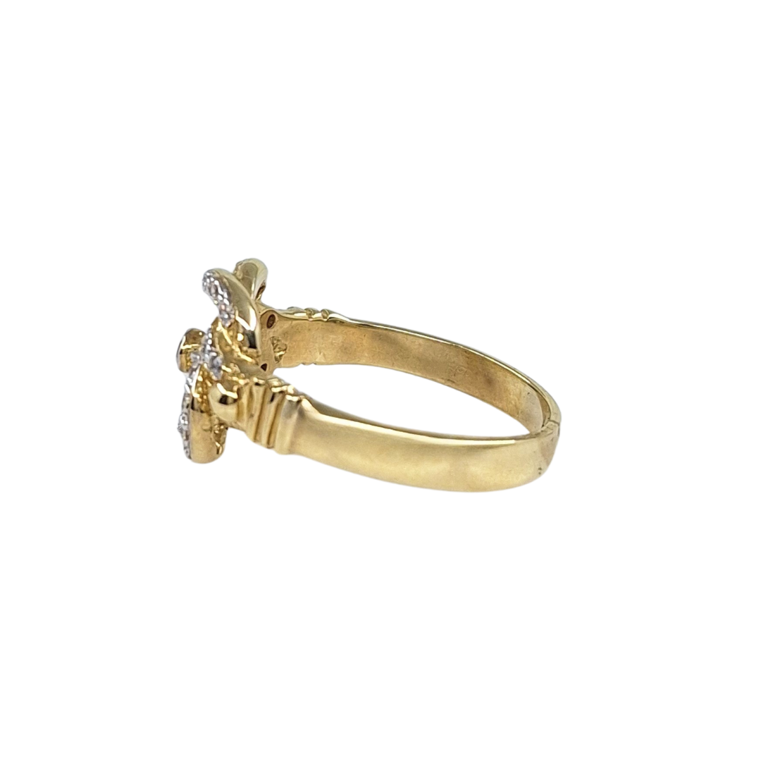 9ct Yellow Gold CZ Knot Ring