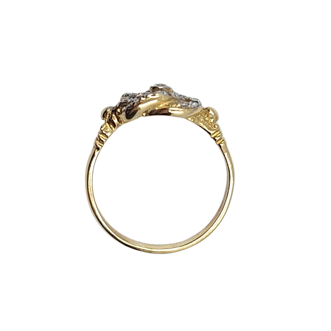 9ct Yellow Gold CZ Knot Ring