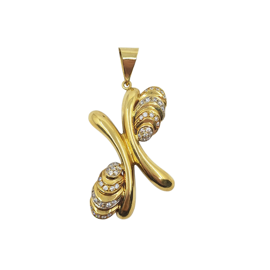 18ct Yellow Gold CZ Pendant