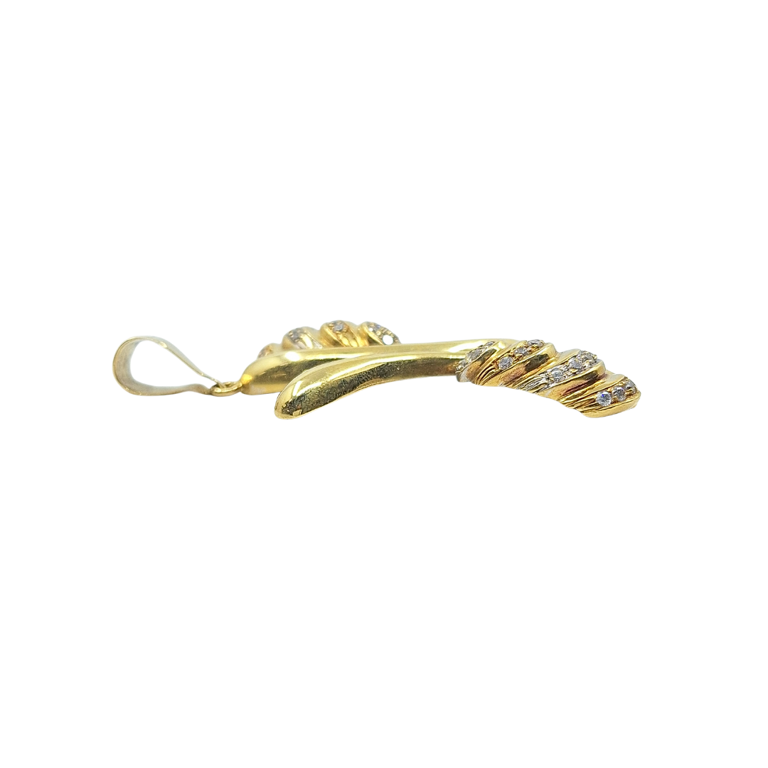18ct Yellow Gold CZ Pendant
