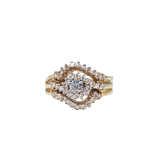 9ct Yellow Gold Diamond Cluster Ring