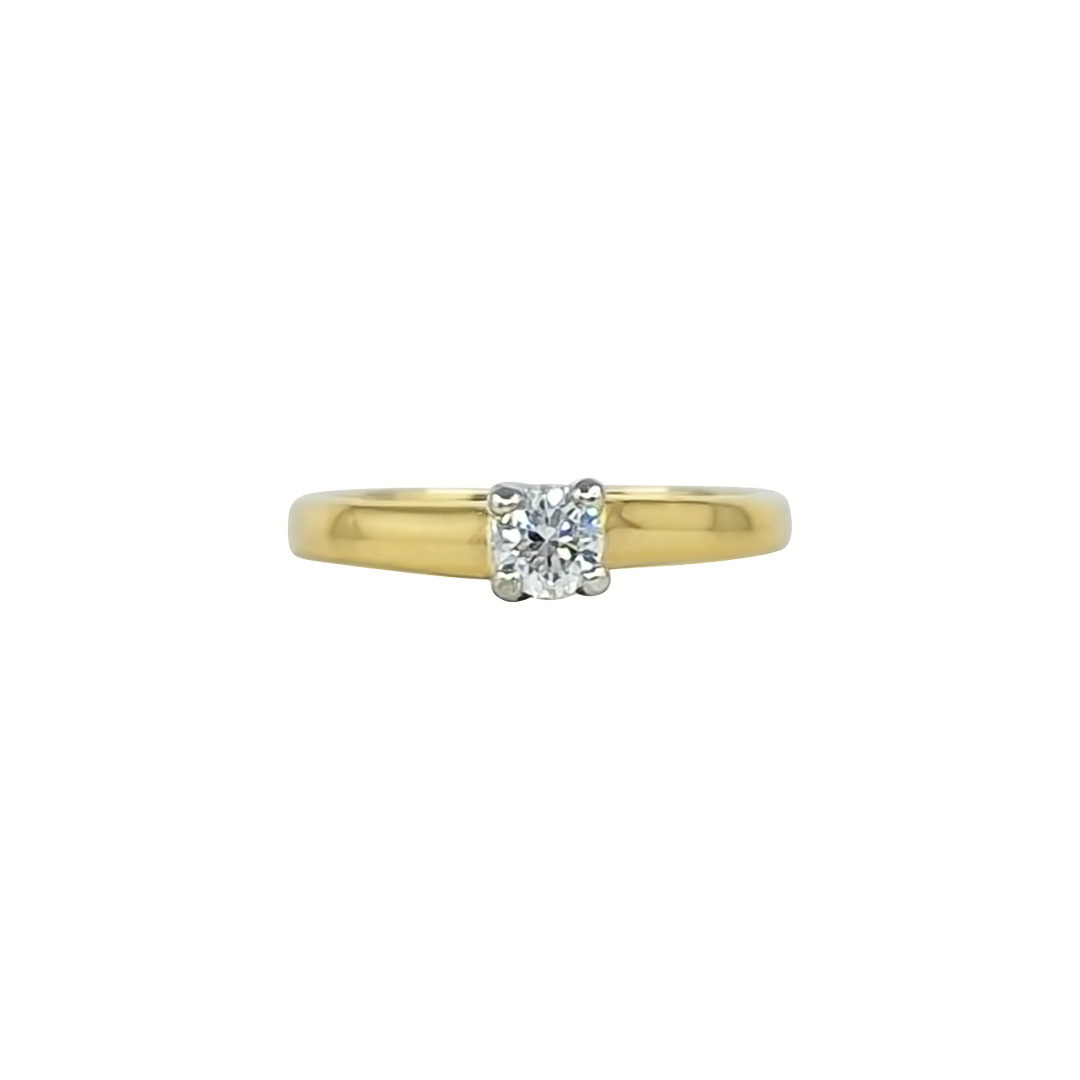 18ct Yellow Gold Diamond Solitaire Ring 0.22ct