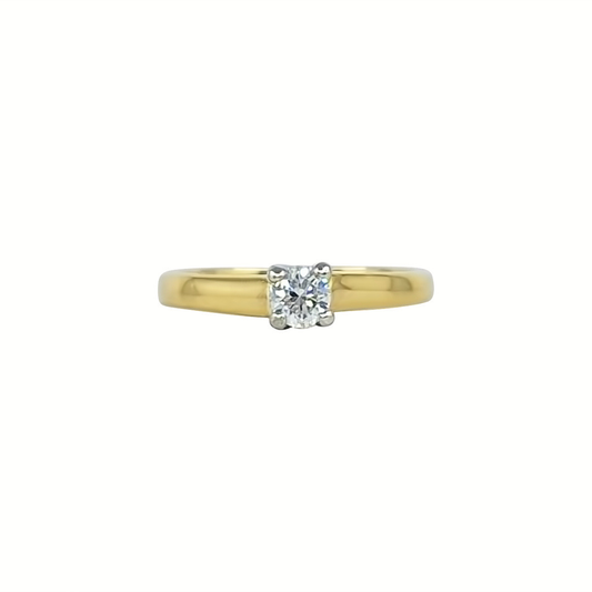 18ct Yellow Gold Diamond Solitaire Ring 0.22ct