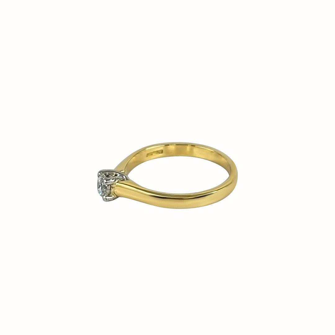 18ct Yellow Gold Diamond Solitaire Ring 0.22ct