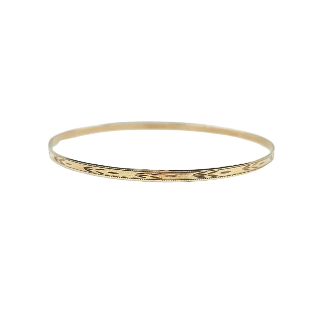 9ct Yellow Gold Patterned Slave Bangle