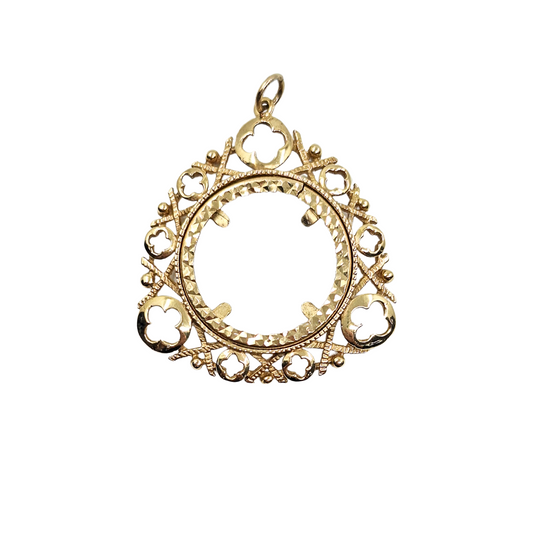 9ct Yellow Gold Full Sovereign Coin Mount