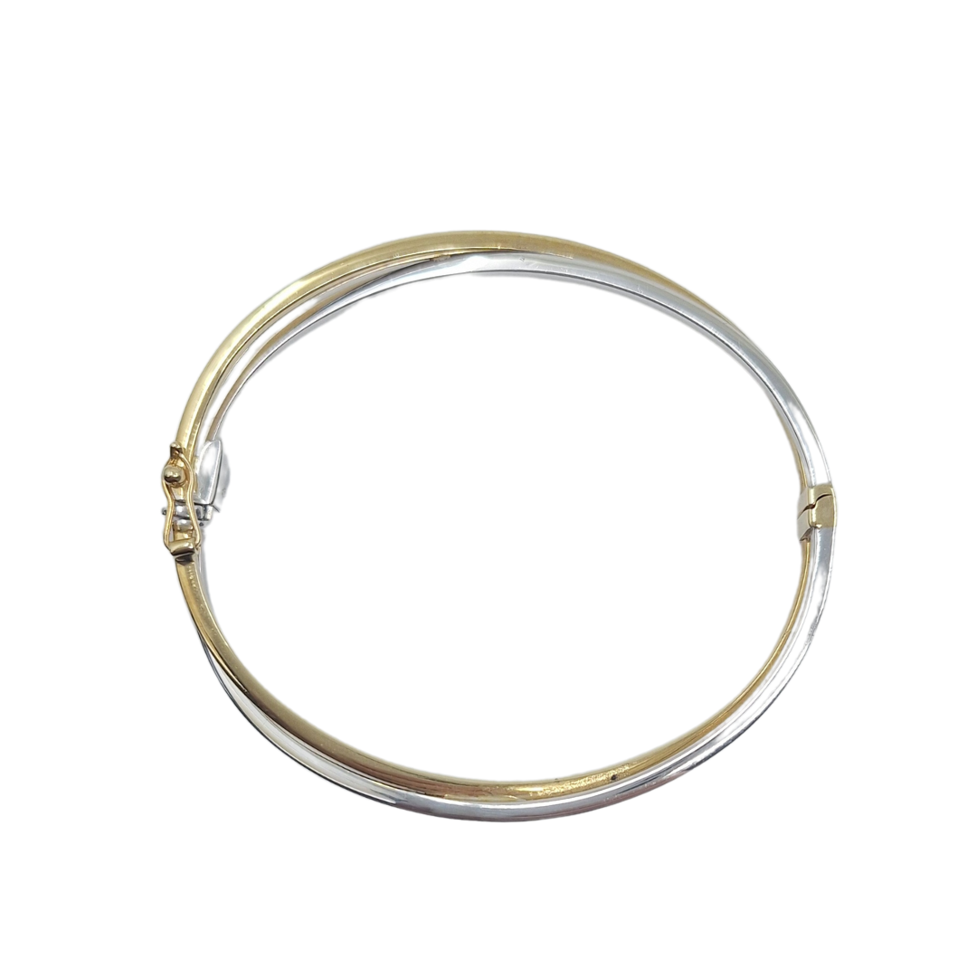 9ct Yellow & White Gold Crossover Bangle