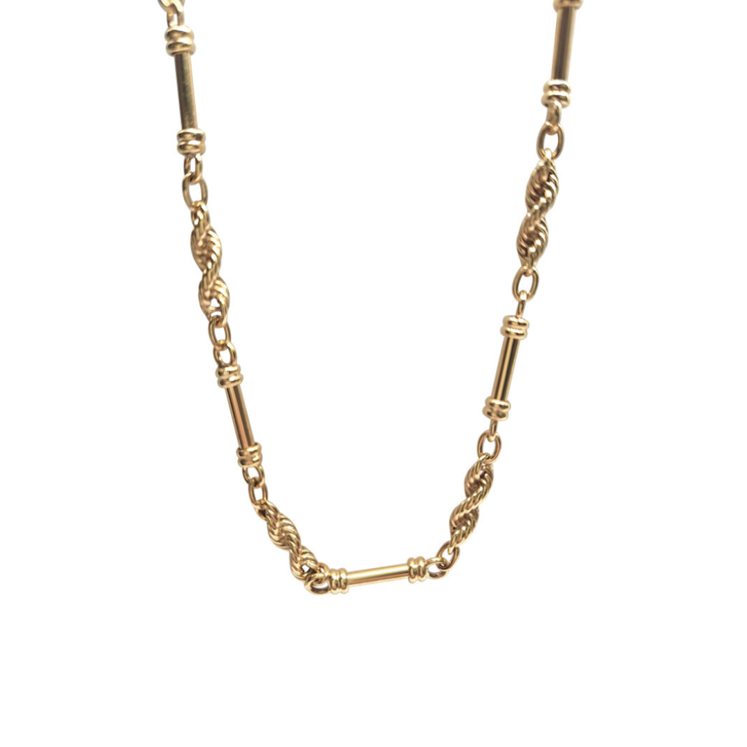 9ct Yellow Gold Rope Bar Chain 28"