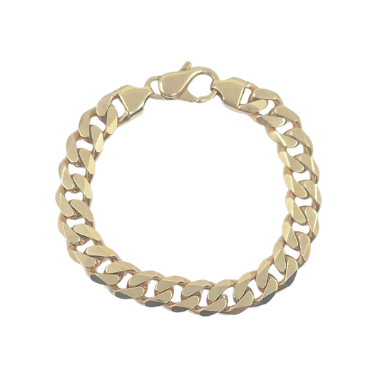 9ct Yellow Gold Curb Bracelet 8"