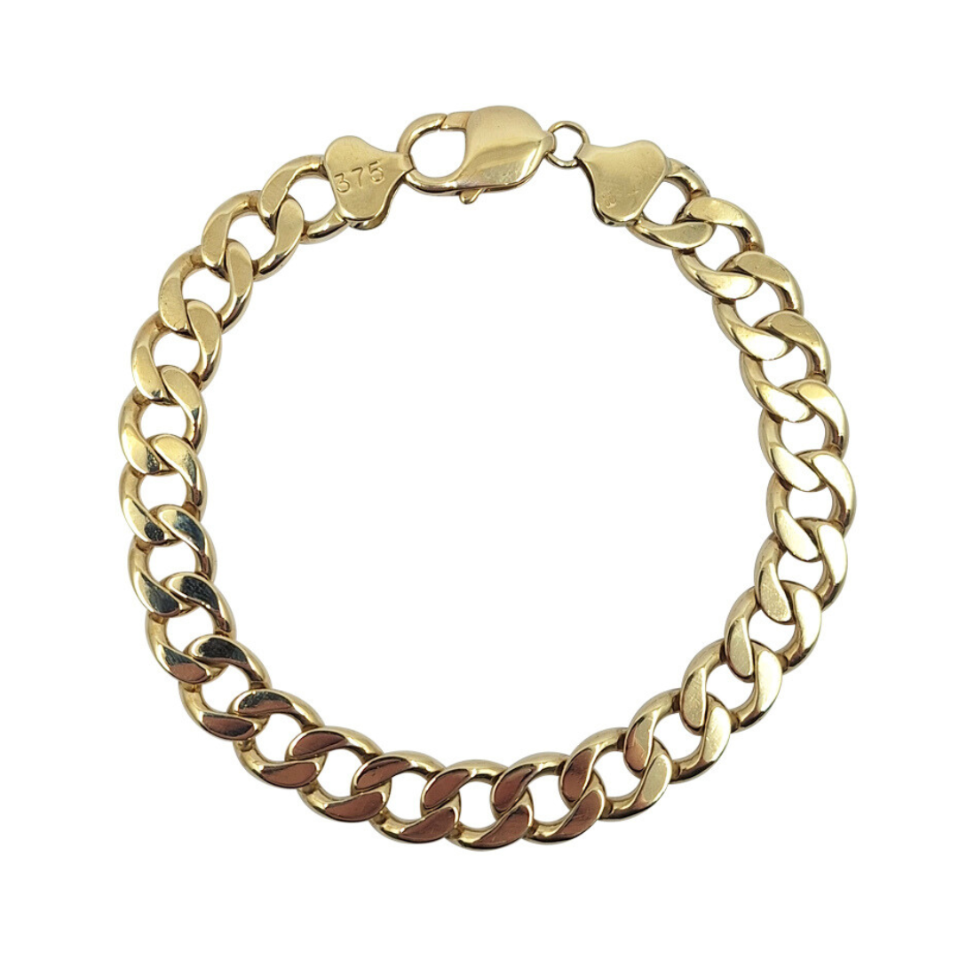 9ct Yellow Gold Gents Curb Bracelet