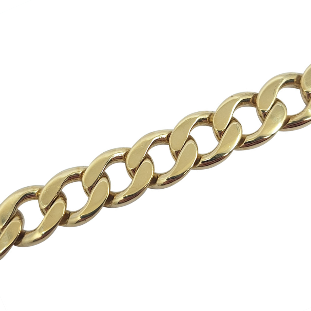 9ct Yellow Gold Gents Curb Bracelet 9.2"