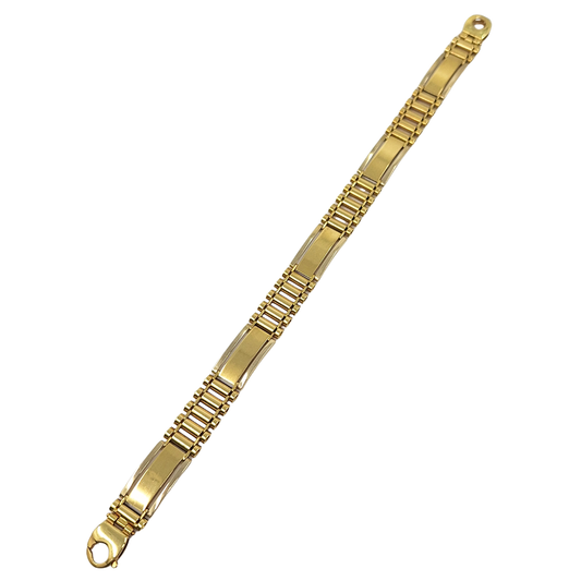 18ct Yellow Gold Fancy Bar Bracelet 8.5"