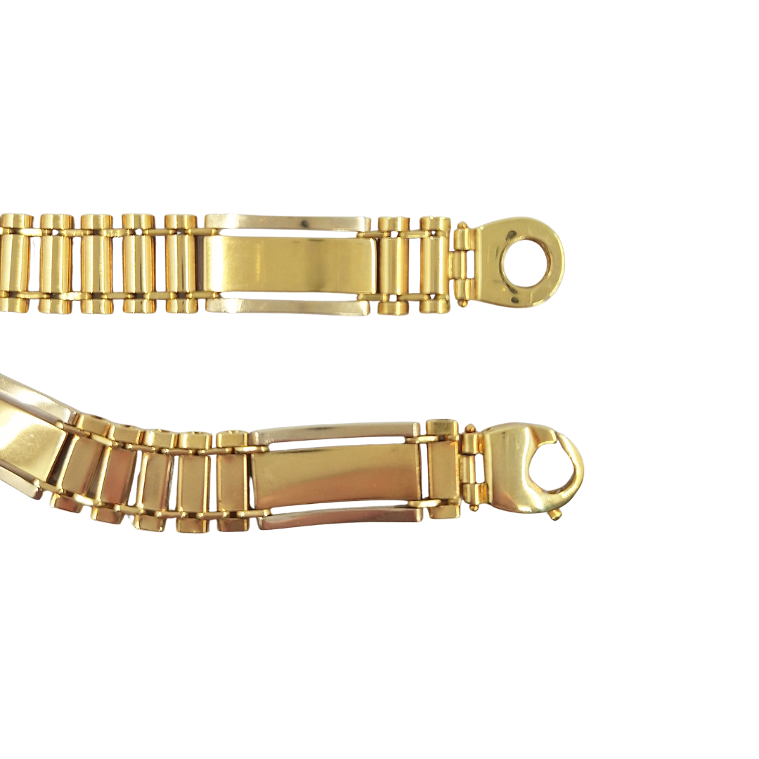 18ct Yellow Gold Fancy Bar Bracelet 8.5"