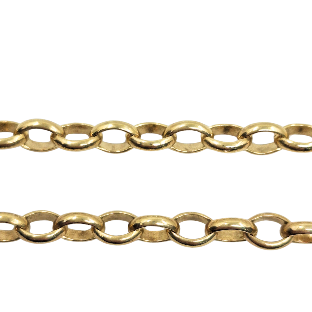 9ct Yellow Gold Oval Link Belcher Chain 24"