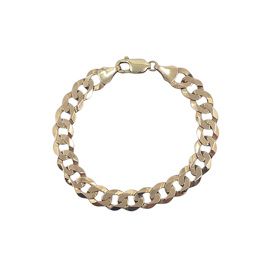 9ct Yellow Gold Curb Bracelet 8"