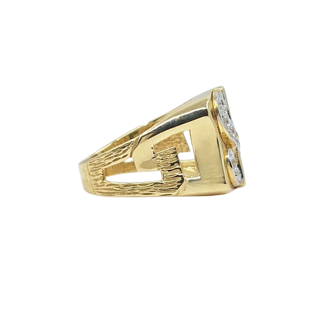 9ct Yellow Gold CZ Dollar Ring