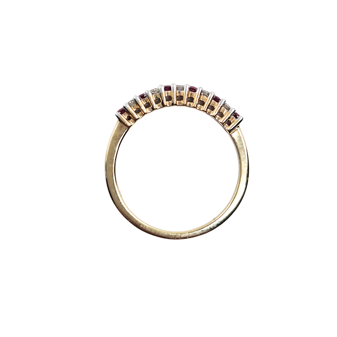 9ct Yellow Gold Ruby & Diamond Ring