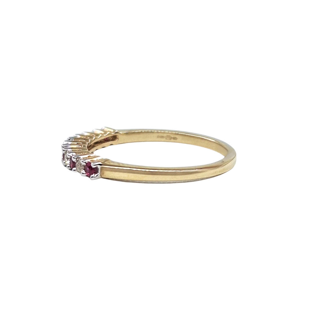 9ct Yellow Gold Ruby & Diamond Ring