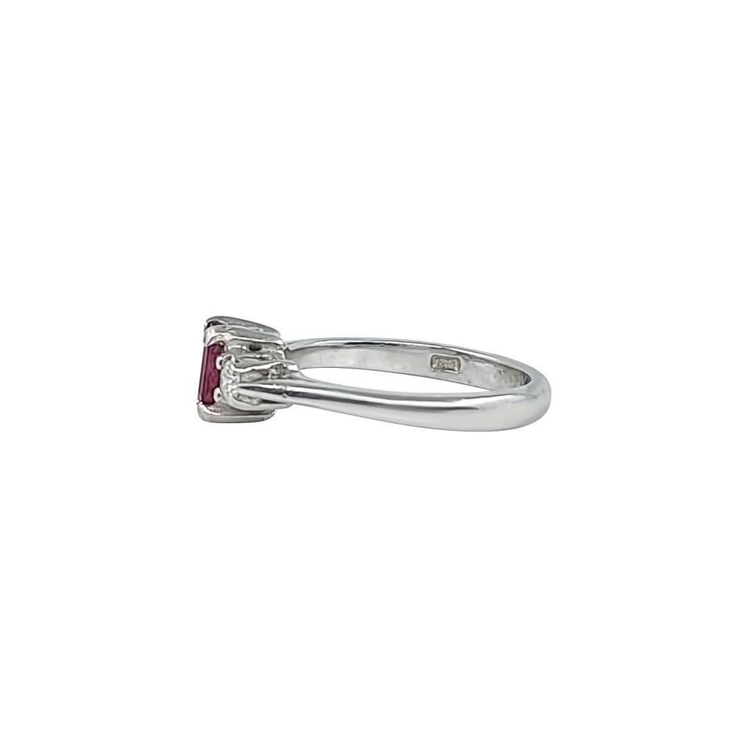 18ct White Gold Ruby & Diamond Ring