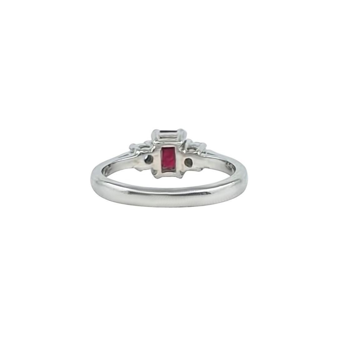 18ct White Gold Ruby & Diamond Ring