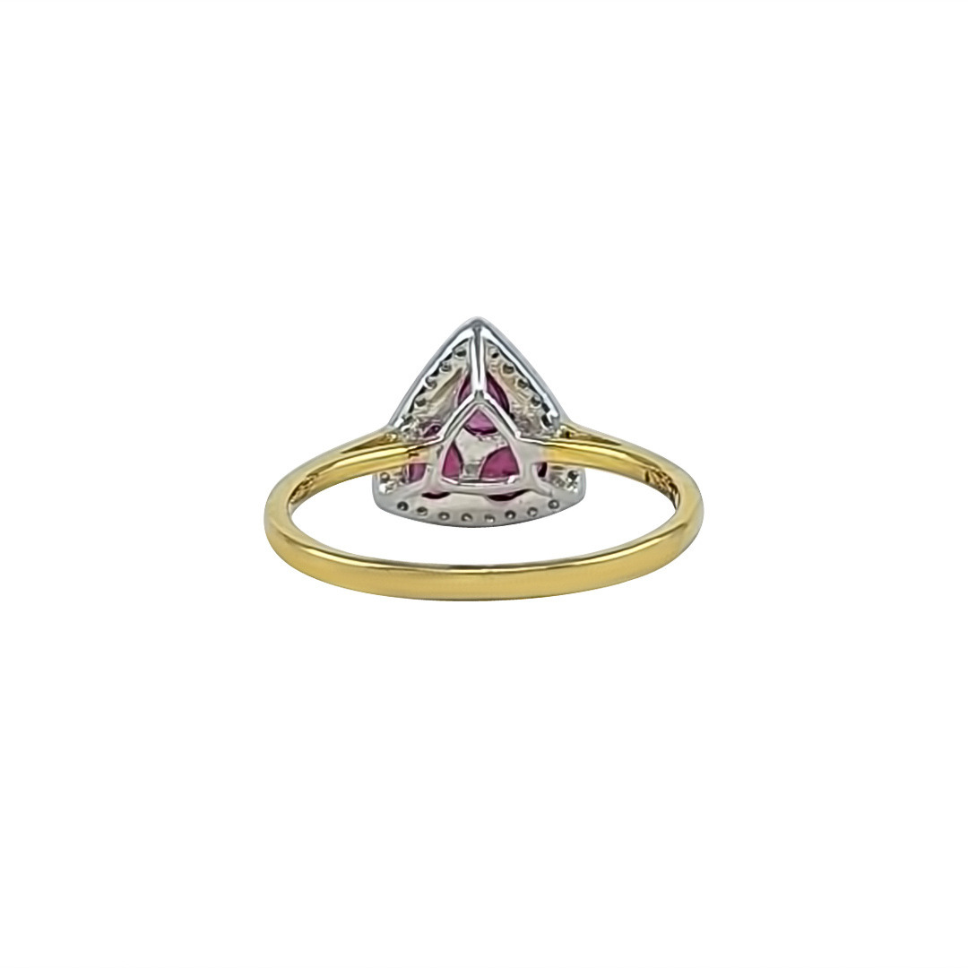 18ct Yellow Gold Ruby & Diamond Cluster Ring
